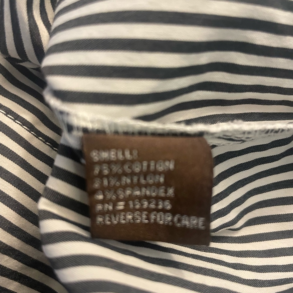 NWOT J. McLaughlin Cotton Button Down Long Sleeved Charcoal Gray White Size XS - Picture 5 of 7